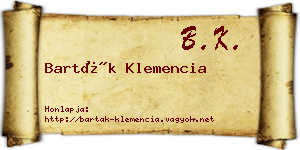 Barták Klemencia névjegykártya